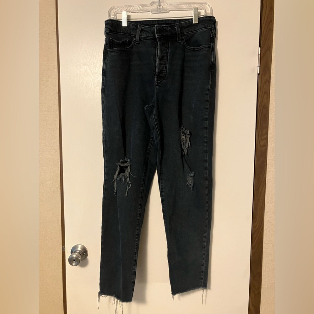 Old Navy O.G Straight Women’s Distressed Dark Blue Jeans